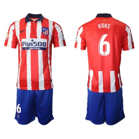 Billiga Fotbollströjor Atlético Madrid Koke 6 Barn Hemma tröja 2020/21 Kortärmad